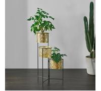 Support de plante - EN.CASA - Verrebroek - Métal - Pliable - Noir et laiton