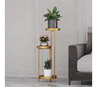 Support de plante en métal pour intérieur de 89,9 cm de haut, support d'angle pour plusieurs pots de fleurs modernes, étagère de présentation pour extérieur, salon, jardin (doré)