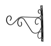 Support de Plante en Métal, Support de Plante Mural en Fer Crochet de Jardinière Suspendu Extérieur pour Panier de Fleurs Mangeoire à Oiseaux Lanterne Carillon éolien, 9,8 X 8,3 (Noir)