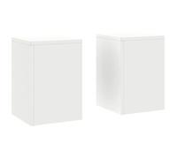Support de plante en métal - vidaXL - Blanc - Acier - 24x24x35 cm - 2 pièces - Utilisation en extérieur
