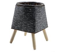 Support de plante en rotin avec base à trois points pour table de salon, bureau ou étagère de petits pots et outils (C)