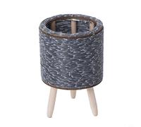 Support de plante en rotin avec base à trois points pour table de salon, bureau ou étagère de petits pots et outils (B)