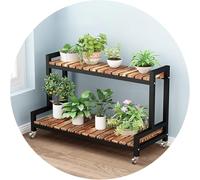 Support De Plante pour L’intérieur, L’extérieur, 2, 3 Niveaux, Porte-Pot De Fleur, échelle, étagère, étagère De Stockage, Organisateur De Chaussures, Mobile Peu Encombra, Black, 2 Tier 100cm