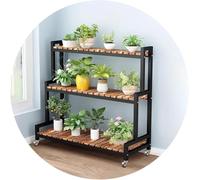 Support De Plante pour L’intérieur, L’extérieur, 2, 3 Niveaux, Porte-Pot De Fleur, échelle, étagère, étagère De Stockage, Organisateur De Chaussures, Mobile Peu Encombra, Black, 3 Tier 80cm