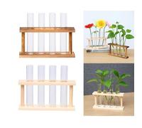Support de Plante - UNBRANDED - Tube à Essai en Verre - Bois Naturel - 2x Verres - Design Contemporain