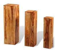 Support de plantes 3 pcs bois massif marron