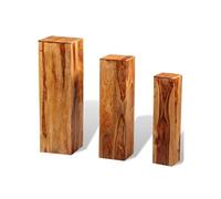 Support de plantes 3 pcs bois massif marron