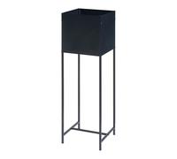 Support De Plantes Avec Bac Intégré Métal 100 X 30 X 30 Cm Noir Helloshop26 03_0010709 Multicolore