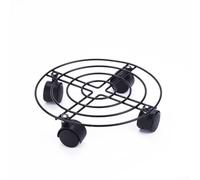 Support de plantes avec roulettes, chariot rond en métal robuste et mobile pour plantes d'intérieur ou d'extérieur, outils de jardin (25 x 6 cm)