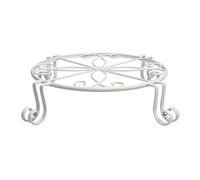 Support De Plantes Blanc Pour Pot De Fleurs, Support Robuste, Conteneur De Jardin En Métal Intérieur Et Extérieur, Support Rond