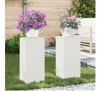 Support de plantes d'extérieur - vidaXL - Blanc - Acier - 24x24x55 cm (set de 2)