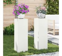 Support de Plantes d'Extérieur vidaXL Pilier 2 pcs Blanc 24x24x75 cm Acier
