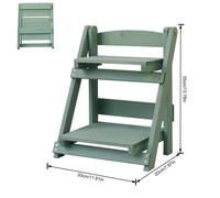 Support De Plantes En Bois Pliable À Deux Niveaux",Support De Pot De Fleur Vintage,Présentoir De Pot De Fleur,Balcon Et Jardin,"Rangement T1 - Type Green