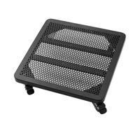 Support de plantes en métal avec chariot roulant pour grands pots, design carré robuste pour intérieur et extérieur