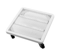 Support de plantes en métal robuste avec chariot à roulettes carré pour grands pots, utilisation en intérieur/extérieur, support de pot à roulettes noir avec plateau pour une mobilité facile