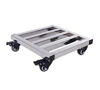 Support de plantes en métal robuste avec roues verrouillables - Chariot mobile à 360° en fer pour intérieur/extérieur, pot de fleurs, finition argentée, taille 35 cm