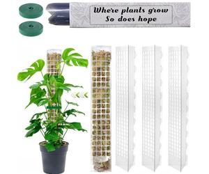 Support de plantes en plastique, poteau de mousse, plantes grimpantes d'intérieur, Tutors garantis, Pot bâton de mousse pour la croissance des plantes, accessoires de Support de jardin 6Pcs-Moss Pole
