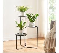 Support de plantes Ostre à 3 niveaux métal 70 x 48 x 25 cm noir