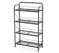 Support De Plantes Pliable Espace De Rangement 60 X 25 X 100 Cm Capacité 40 Kg Design Moderne En Métal Noir Helloshop26 20_0021037 Multicolore