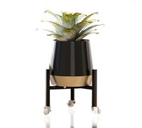 Support de plantes réglable - Noir - Support de fleurs stable pour l'intérieur - Support de plantes en métal - Support de pot de fleurs réglable pour l'intérieur et l'extérieur (3 tailles ajustables)