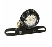 Support de plaque avec feu arriere a leds rond noir (dia 60mm) (homologue ce) -r