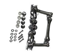 Support de Plaque Cadre De Plaque D'immatriculation De Moto 3D en Forme De Tête De Mort, Support De Plaque D'immatriculation, Pièce De Moto Support Plaque Moto(Silver)