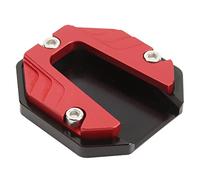 Support de Plaque de BéQuille LatéRale de Moto, Rallonge de BéQuille Universelle, Aspect de Mode, Coloration D'oxydation Anodique, RéSistant à l'usure pour Surface ExtéRieure (Rouge)