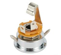 Support de plaque de prise électrique encastrée chromée pour guitare électrique de style télé - Support jack en métal usiné robuste, 30 x 26 mm, profondeur 9,5 mm, finition argent/noir/or (argent)