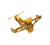 Support de Plaque d'immatriculation arrière Universel avec éclairage pour Moto pour MT07 pour CB, MT-03, FZ07, FZ6, FZ1, MT09, CBR600 Support de Plaque d'immatriculation de Moto(Yellow)