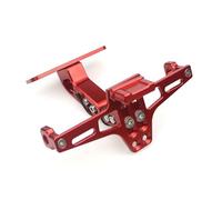 Support De Plaque D'immatriculation Arrière Universel Réglable avec Éclairage pour Moto pour Ninja 400 Z900 Z1000 Support de Plaque d'immatriculation de Moto(Red)