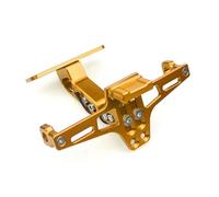 Support De Plaque D'immatriculation Arrière Universel Réglable avec Éclairage pour Moto pour Ninja 400 Z900 Z1000 Support de Plaque d'immatriculation de Moto(Yellow)