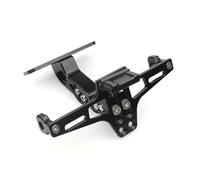 Support De Plaque D'immatriculation Arrière Universel Réglable avec Éclairage pour Moto pour Ninja 400 Z900 Z1000 Support de Plaque d'immatriculation de Moto(Black)