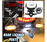 Support de plaque d'immatriculation compatible avec CB650R CBR650R 2021 2022 2023 2024 de moto - Kit d'élimination de garde-boue arrière avec lumière LED