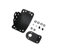 Support de plaque d'immatriculation de moto en acier noir incurvé pour feu stop arrière universel