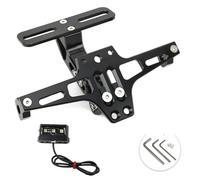 Support De Plaque D'immatriculation De Moto pour BMW G310R 2016 2017 2018 2019 2020 2021 Moto Réglable Arrière Queue Bien Rangé Support Plaque D'immatriculation Support LED(Noir)