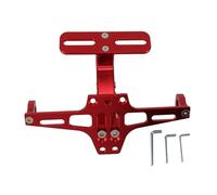 Support de Plaque D'immatriculation de Moto, Support de Plaque D'immatriculation de Moto Réglable en Alliage D'aluminium CNC Universel (rouge)
