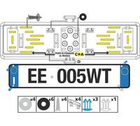 Support de plaque d'immatriculation Lampa en ABS Cromo