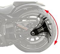 Support de plaque d'immatriculation latéral 180 x 200 mm réglable avec certificat des pièces compatible avec HD Harley Davidson Fat Boy FLFB FLFBS (2018) Support de plaque d'immatriculation