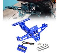 Support de Plaque d'immatriculation pour Moto pour Triumph Rocket III/Classic/Roadster/Touring/X Aluminium Support de Plaque Moto Réglable avec lumière LED,Blue