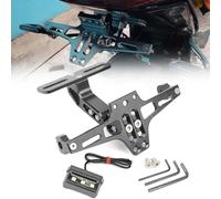 Support de Plaque d'immatriculation pour Moto pour Triumph Rocket III/Classic/Roadster/Touring/X Aluminium Support de Plaque Moto Réglable avec lumière LED,Grey