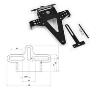Support de plaque d'immatriculation UNIVERSAL type 6 noir