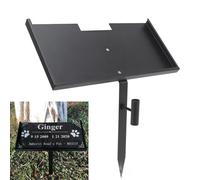 Support de plaque funéraire en fer - résistant aux intempéries, mat, avec trou d'écoulement - support de plaque commémorative pour défunts & animaux domestiques, montage facile