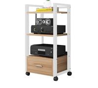 Support de plateau tournant avec support Der AV Ma - Étagères de jeu - Support de tour pour chambre à coucher, salon, petit centre de divertissement (blanc)