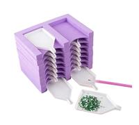 Support de Plateaux pour Peinture de gemmes,Organisateur Empilable Double Rangée 16 Compartiments | Accessoires Plateaux pour Art Strass - pour Adultes, Artistes, Loisirs créatifs, Maison,