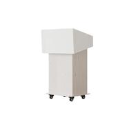 Support de podium avec étagère de rangement, support en bois pour hôtesse, restaurant, conférence (blanc)