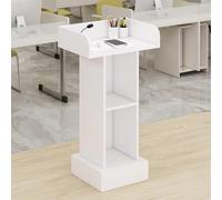 Support De Podium D’école avec 2 Salles De Rangement, Podiums De Chaire Debout pour Le Bureau De La Salle De Classe du Collège, Pupitre des Enseignants Facile à Assembler, Brown