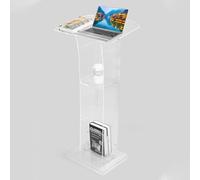 Support De Podium en Acrylique, Chaire for Églises avec Étagère De Rangement, Assemblage Facile, Pupitres Et Podiums Modernes for Salle De Classe Podiums De Présentation Professionnelle(White)