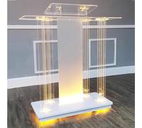 Support De Podium en Acrylique for Églises, Chaires Portables avec Lumières LED Et Roues, Pupitre De Présentation Professionnel, Chaires Transparentes for Salle De Classe, Mariages