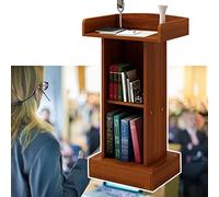 Support de podium en acrylique pour salle de classe et église, pupitre pour enseignant avec rangement multifonctionnel pour conférences et événements Marron