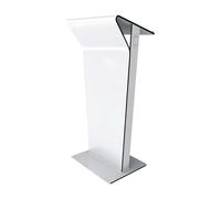 Support De Podium Portable Pupitres en Acrylique Transparent Chaire D'église Formation Scolaire Hôte Podium Bureau De Réception D'hôtel for Les Événements Religieux, Les Mariages(White)